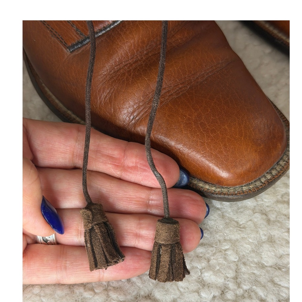 Vintage Italian Leather Womans Oxford Shoes Derby Tassel Academia Equestrian 6.5 - Picture 9 of 16